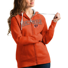 Cincinnati Bengals Antigua Women's Wordmark Victory Full-Zip Hoodie - Orange sale