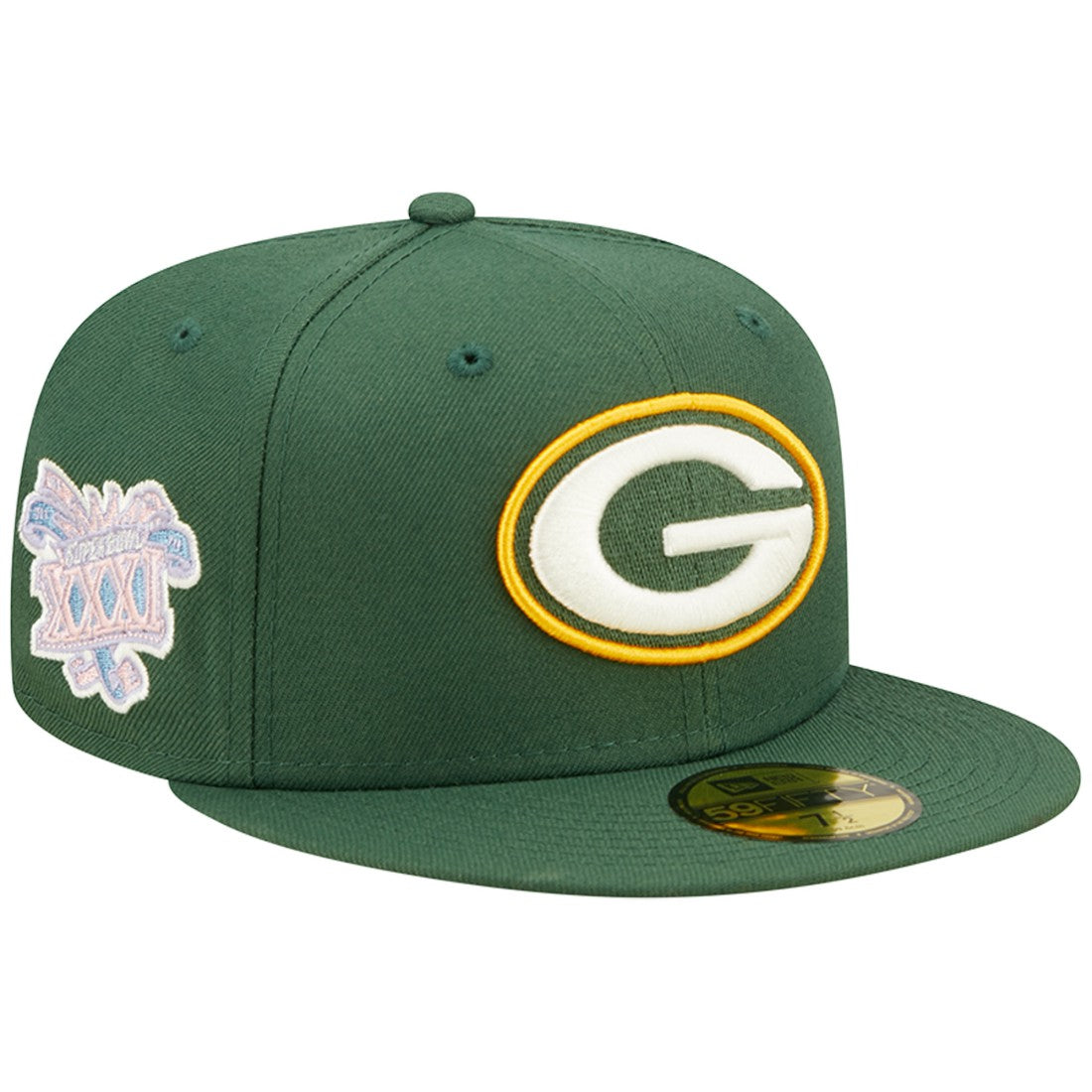 Green Bay Packers New Era Super Bowl XXXI Purple Pop Sweat 59FIFTY Fitted Hat - Green outlet