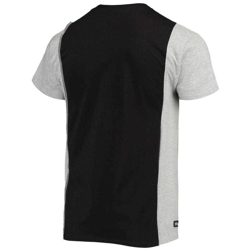 Los Angeles Chargers Refried Apparel Sustainable Split T-Shirt - Black/Heathered Gray discount