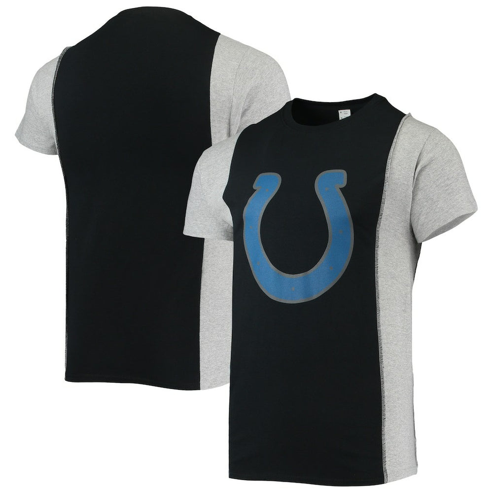 Indianapolis Colts Refried Apparel Sustainable Split T-Shirt - Black/Heathered Gray outlet