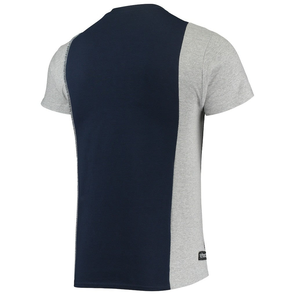 New England Patriots Refried Apparel Sustainable Split T-Shirt - Navy/Heathered Gray discount