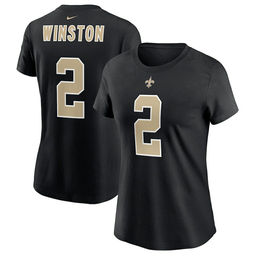 Jameis Winston New Orleans Saints Women's Name & Number T-Shirt - Black | Nike sale