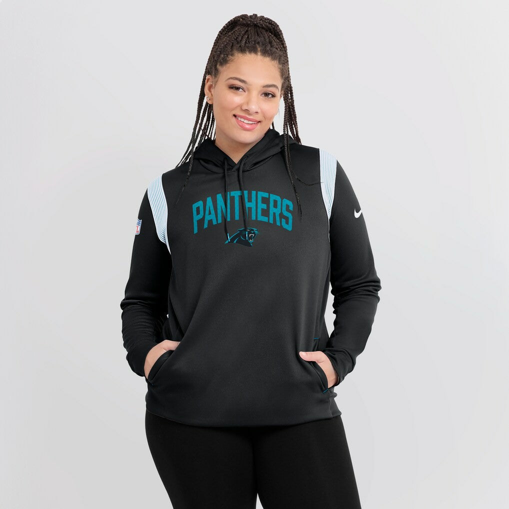 Carolina Panthers Women's Sideline Stack Performance Pullover Hoodie - Black | Nike discount