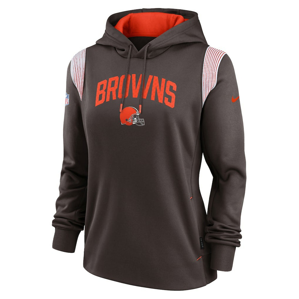 Cleveland Browns Women's Sideline Stack Performance Pullover Hoodie - Brown | Nike discount