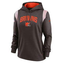 Cleveland Browns Women's Sideline Stack Performance Pullover Hoodie - Brown | Nike discount