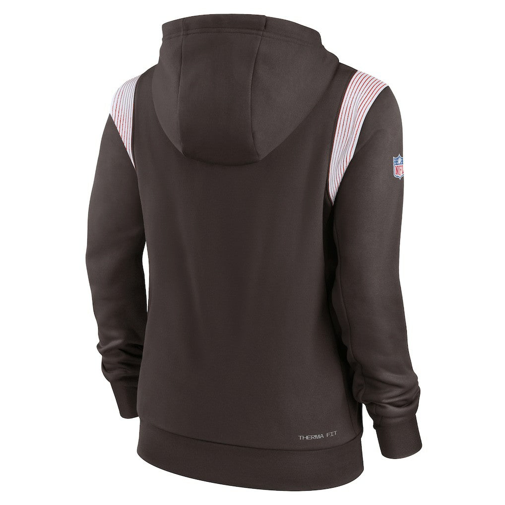 Cleveland Browns Women's Sideline Stack Performance Pullover Hoodie - Brown | Nike discount