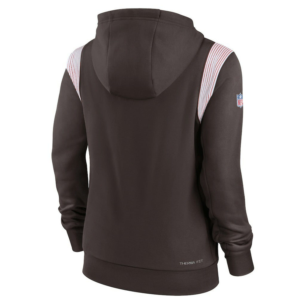 Cleveland Browns Women's Sideline Stack Performance Pullover Hoodie - Brown | Nike discount