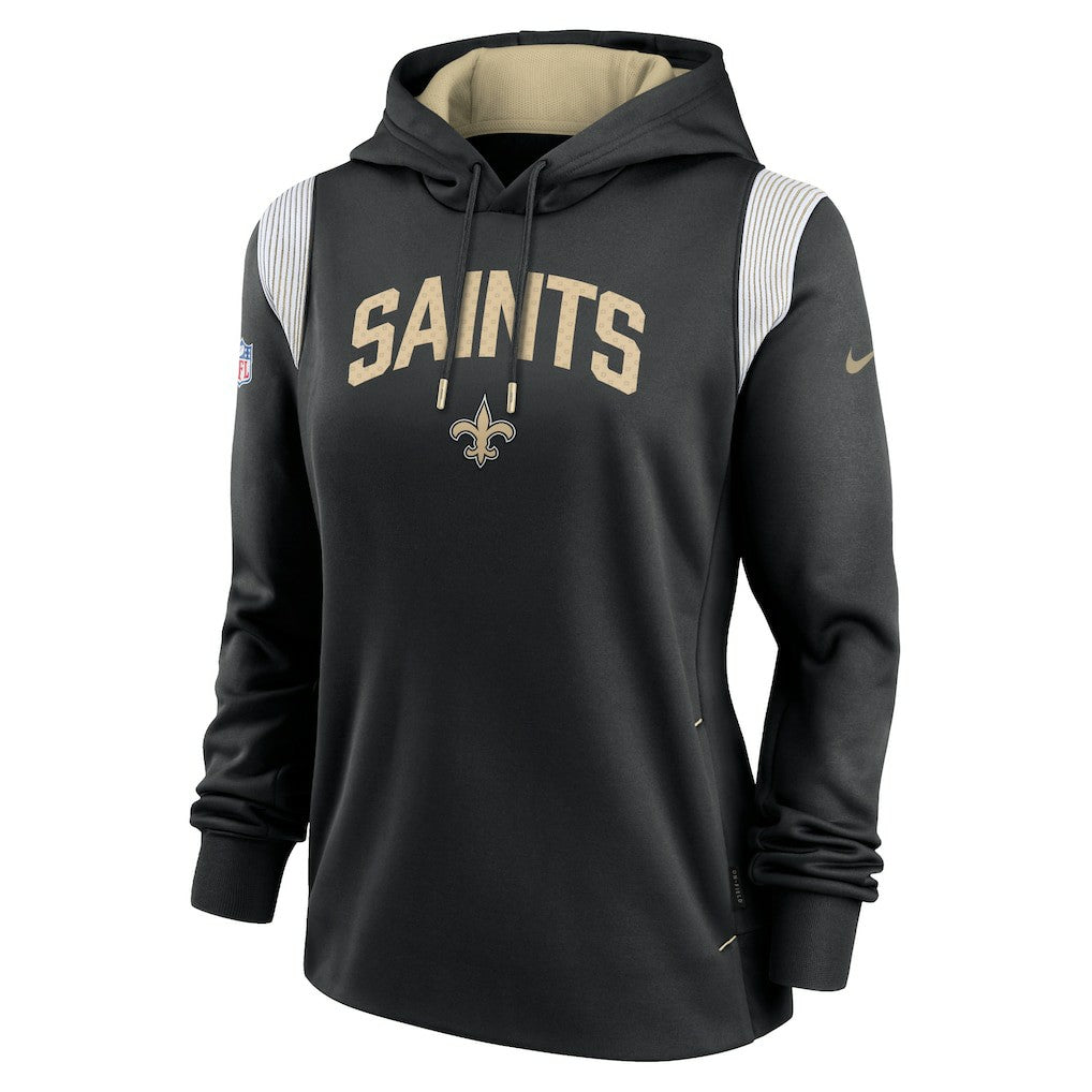 New Orleans Saints Women's Sideline Stack Performance Pullover Hoodie - Black | Nike on sale