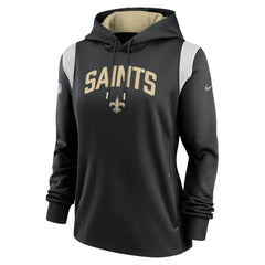 New Orleans Saints Women's Sideline Stack Performance Pullover Hoodie - Black | Nike on sale