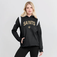 New Orleans Saints Women's Sideline Stack Performance Pullover Hoodie - Black | Nike on sale