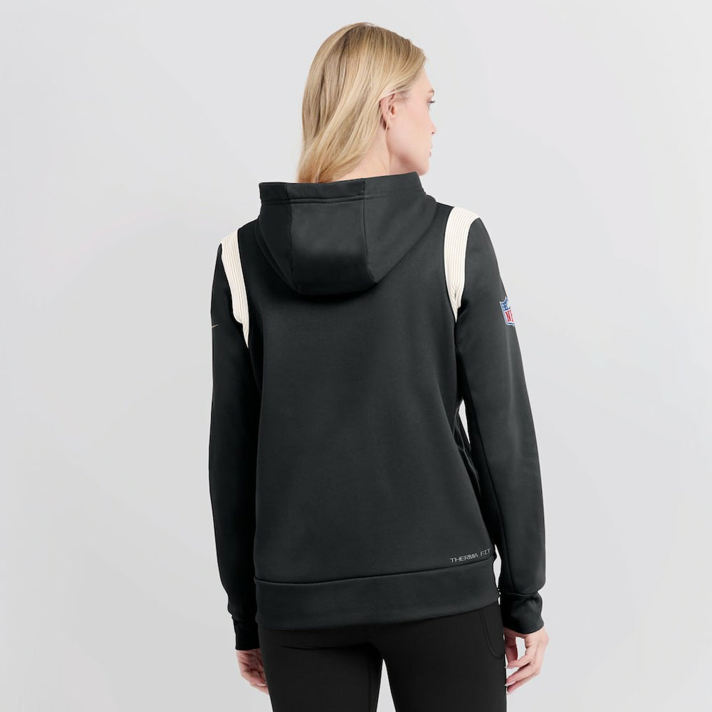 New Orleans Saints Women's Sideline Stack Performance Pullover Hoodie - Black | Nike on sale