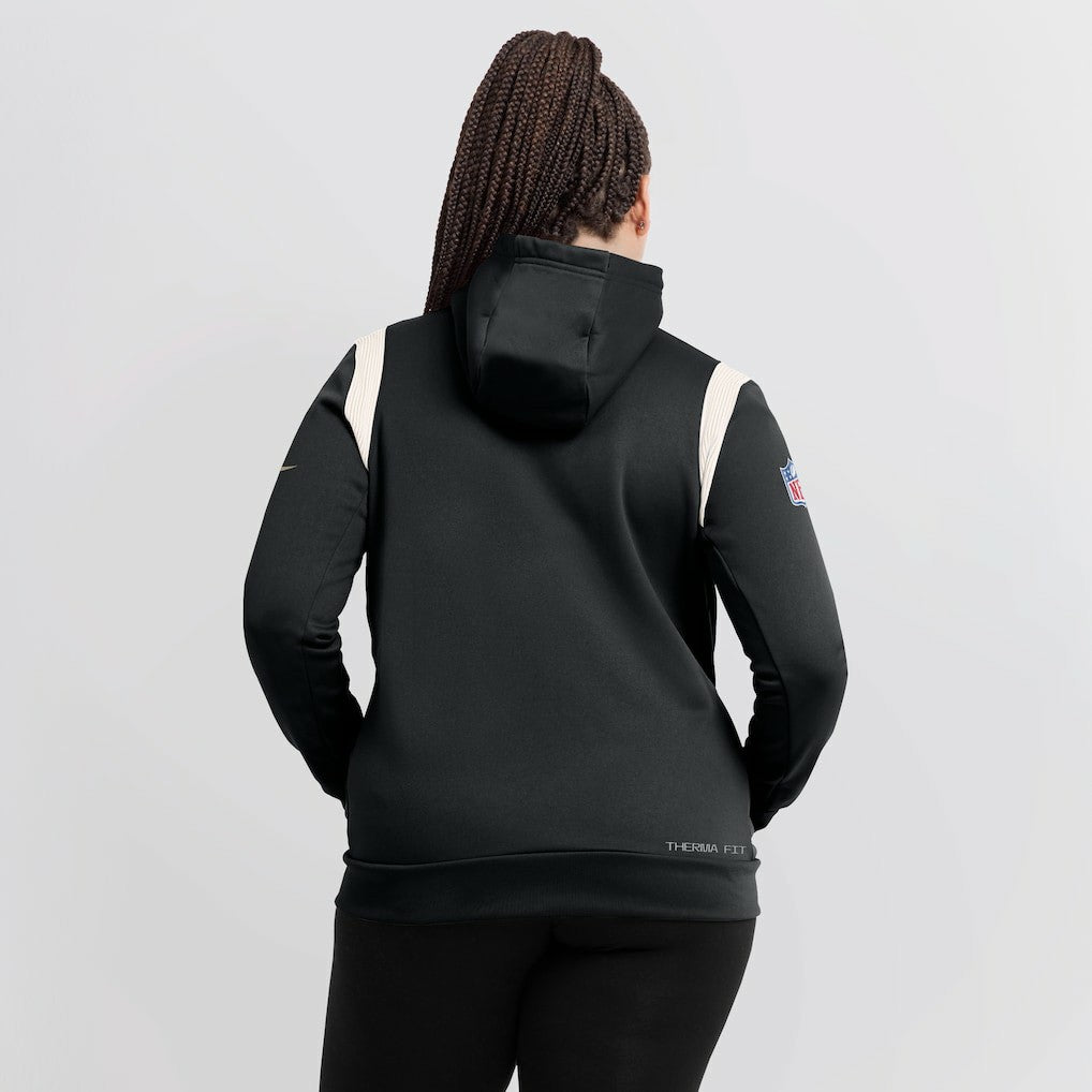 New Orleans Saints Women's Sideline Stack Performance Pullover Hoodie - Black | Nike on sale