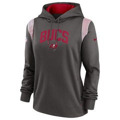 Tampa Bay Buccaneers Women's Sideline Stack Performance Pullover Hoodie - Pewter | Nike outlet