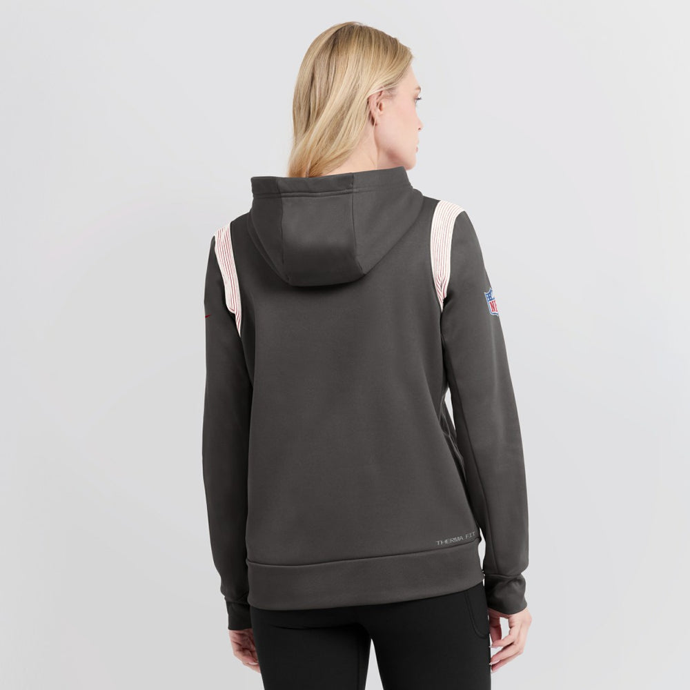 Tampa Bay Buccaneers Women's Sideline Stack Performance Pullover Hoodie - Pewter | Nike outlet