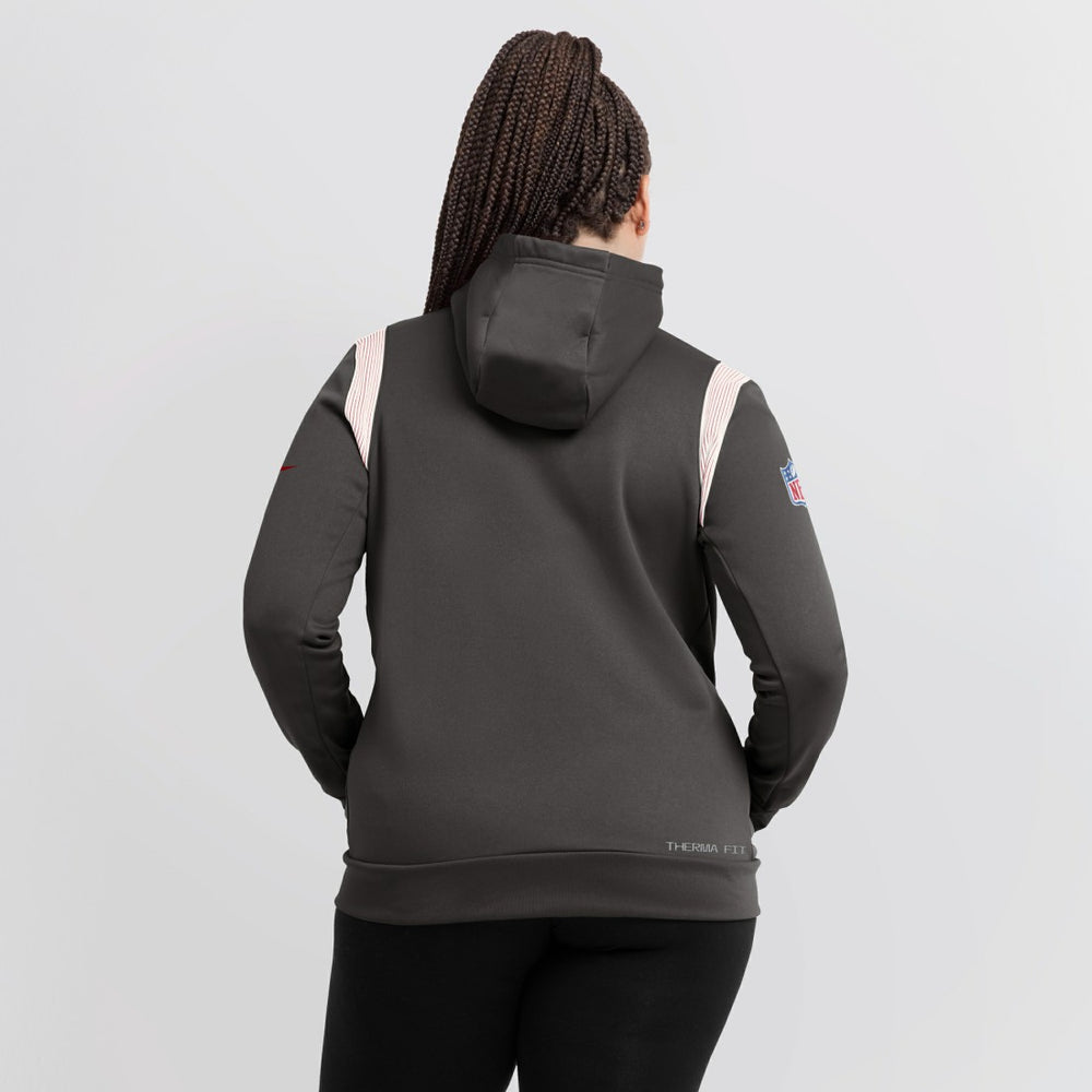 Tampa Bay Buccaneers Women's Sideline Stack Performance Pullover Hoodie - Pewter | Nike outlet