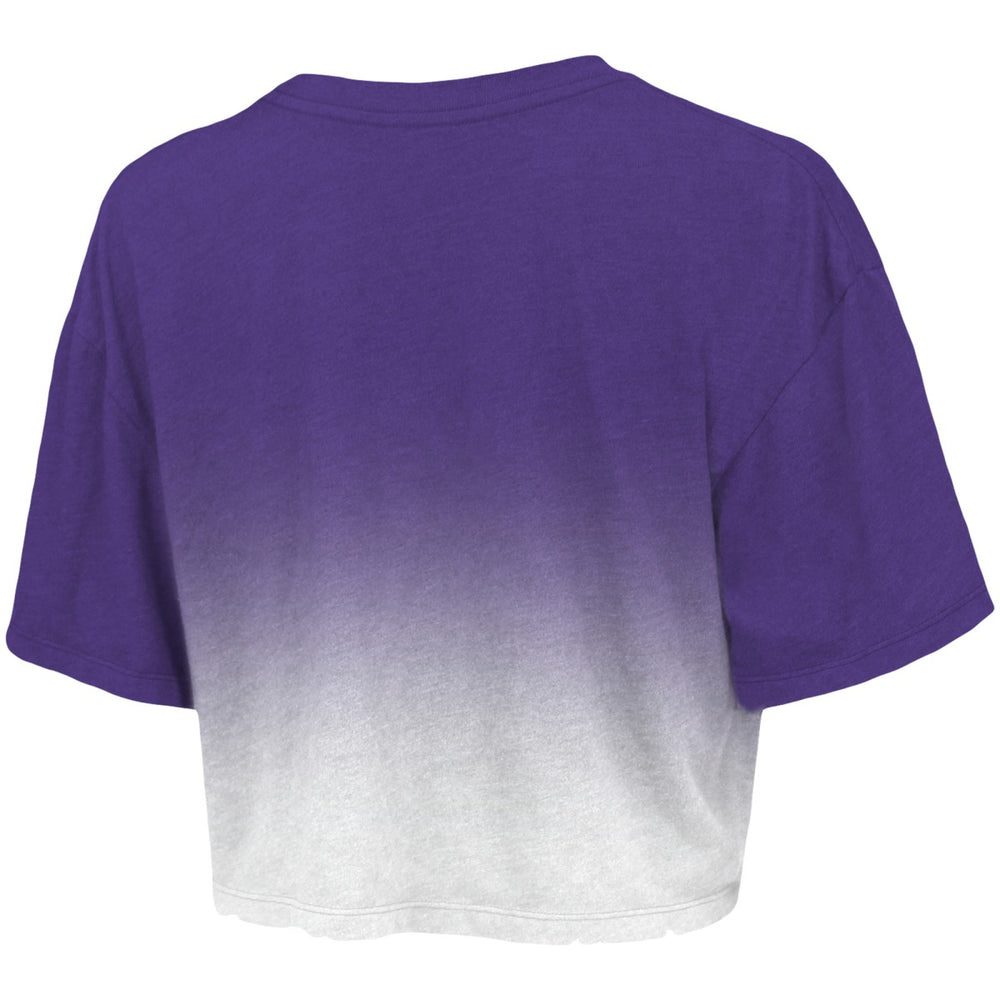 Los Angeles Lakers Majestic Threads Women's Dirty Dribble Tri-Blend Cropped T-Shirt - Purple/White sale