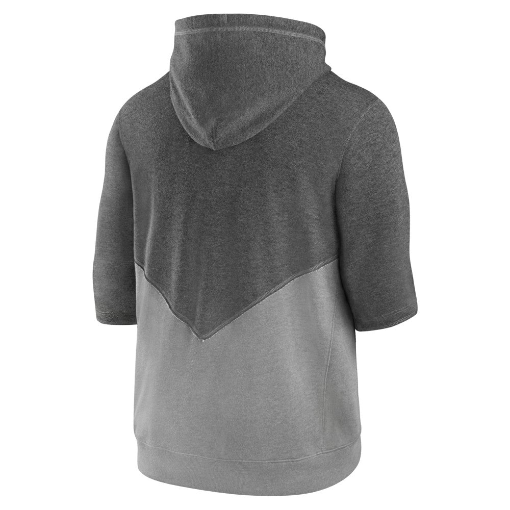 Cleveland Guardians Team Modern Arch 3/4 Sleeve Pullover Hoodie - Heathered Charcoal/Heathered Gray | Nike