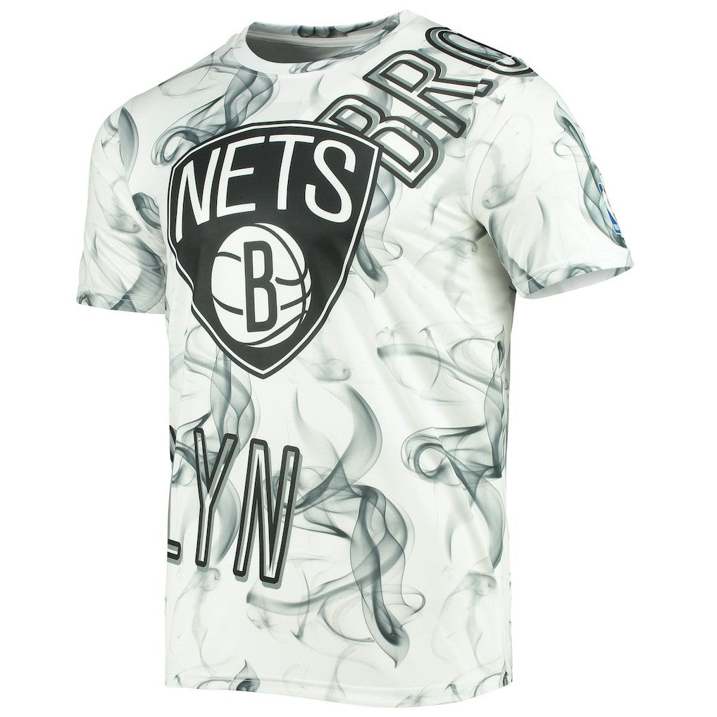 Brooklyn Nets FISLL Asymmetric Bold Smoke T-Shirt - White/Black shop