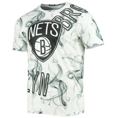 Brooklyn Nets FISLL Asymmetric Bold Smoke T-Shirt - White/Black shop