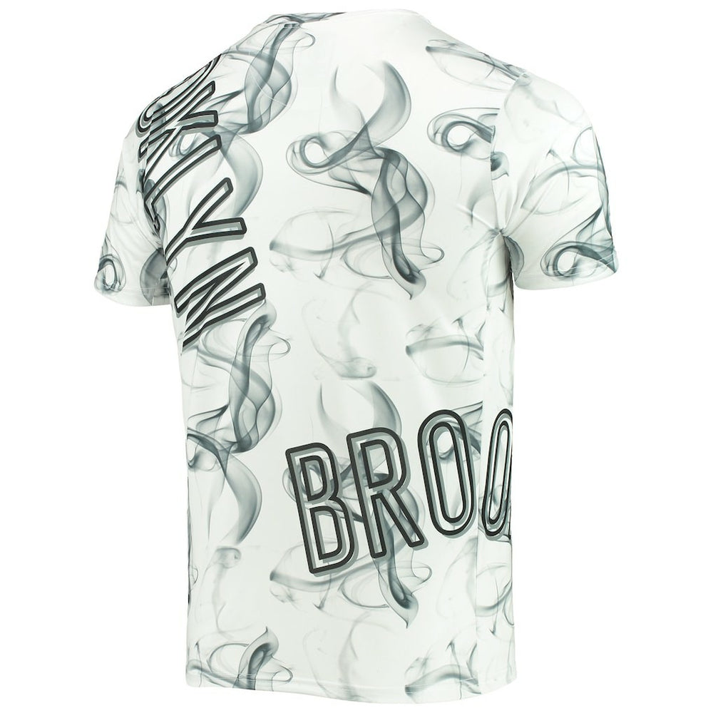 Brooklyn Nets FISLL Asymmetric Bold Smoke T-Shirt - White/Black shop