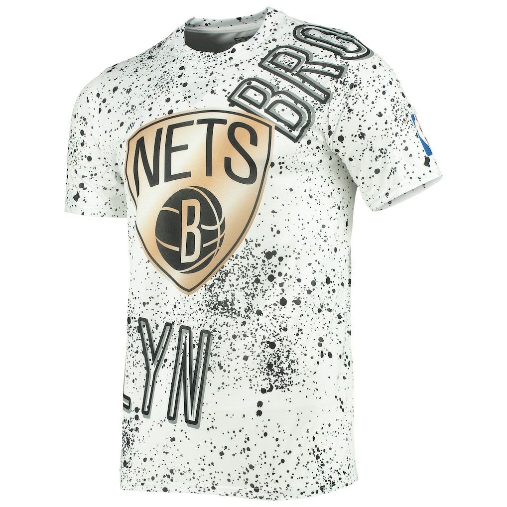Brooklyn Nets FISLL Gold Foil Splatter Print T-Shirt - White outlet