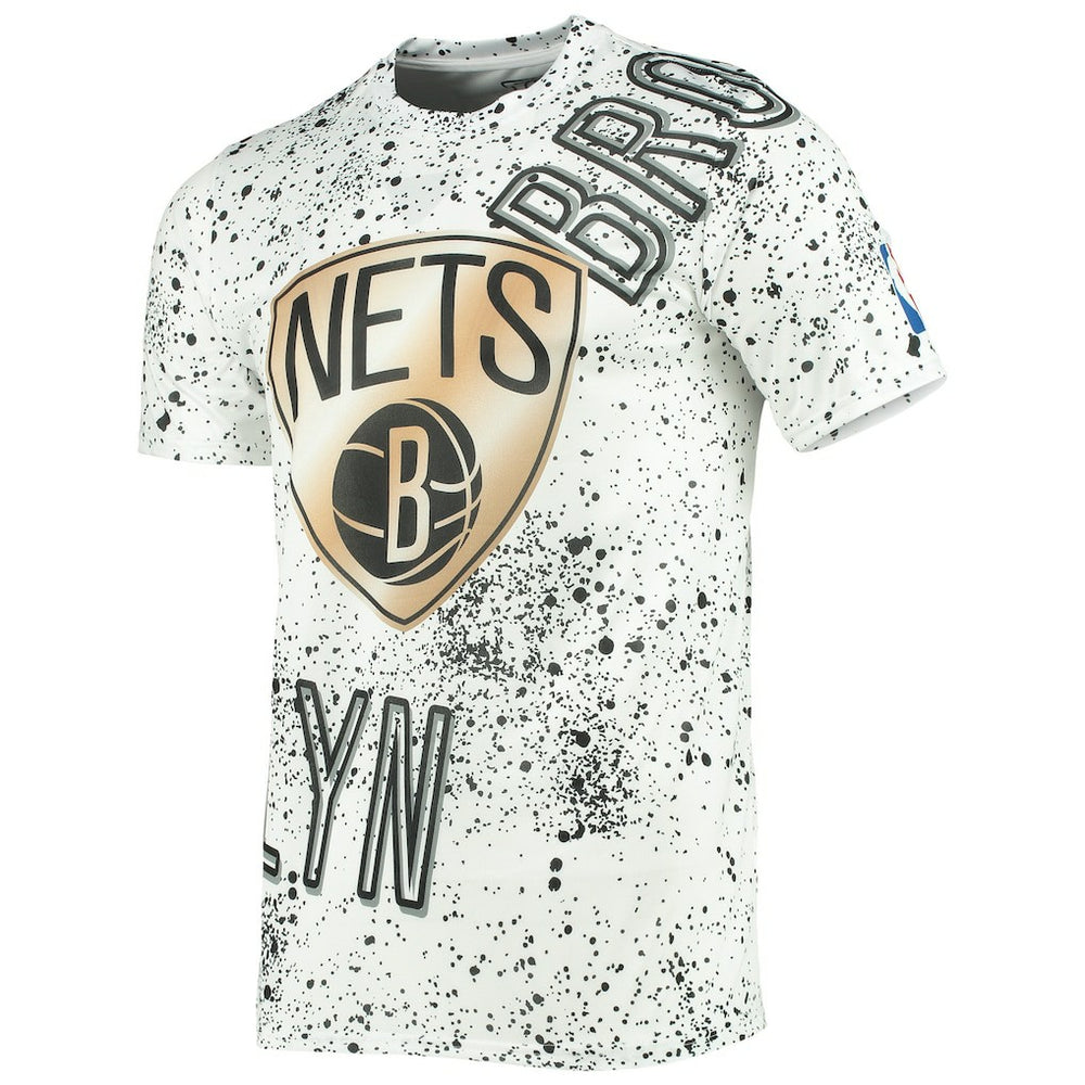 Brooklyn Nets FISLL Gold Foil Splatter Print T-Shirt - White outlet