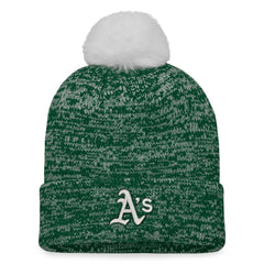 Athletics Women's Iconic Cuffed Knit Hat with Pom - Green/White
