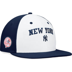 New York Yankees Iconic Color Blocked Fitted Hat - White/Navy