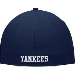 New York Yankees Iconic Color Blocked Fitted Hat - White/Navy