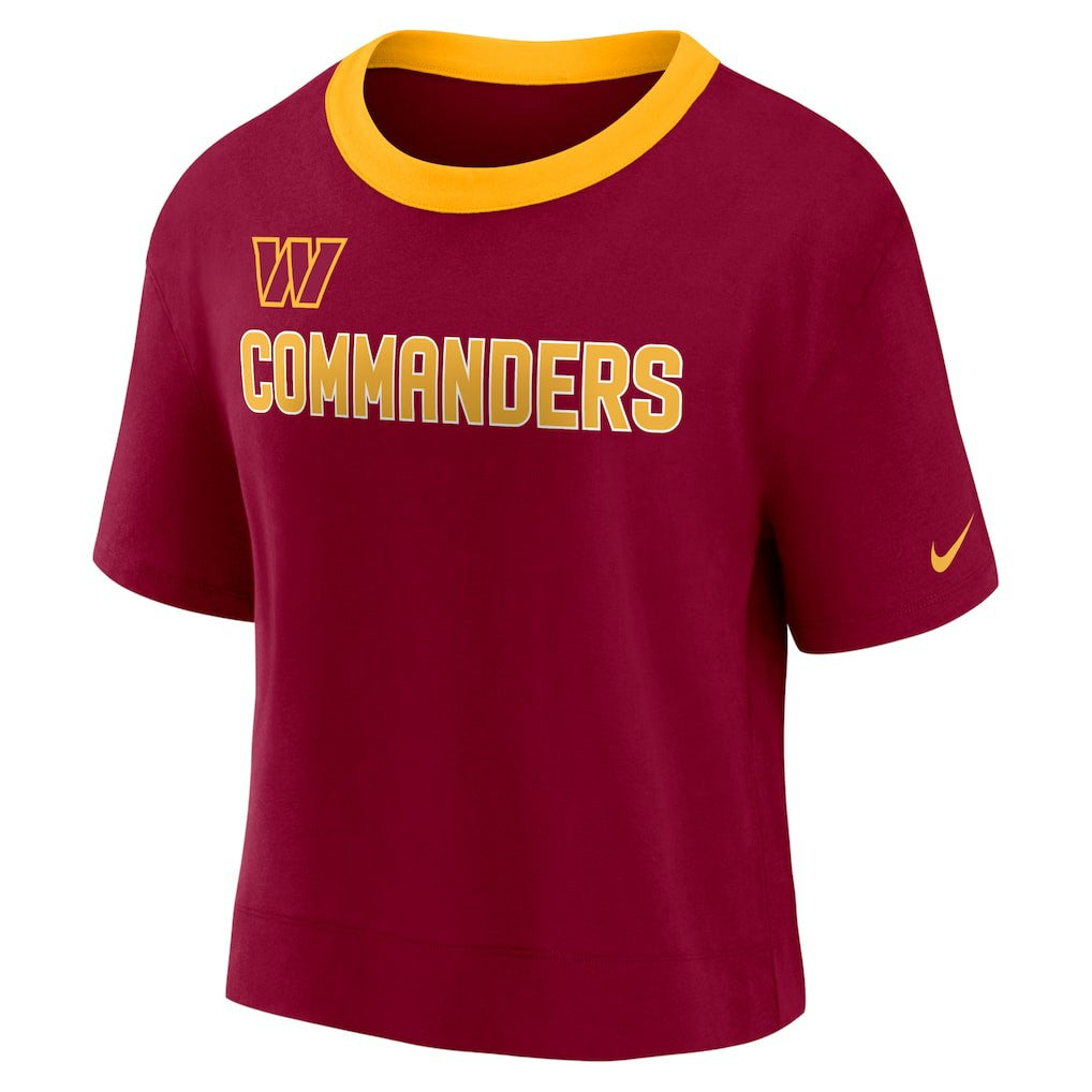 Washington Commanders Women's High Hip Fashion Cropped Top - Burgundy | Nike for sale