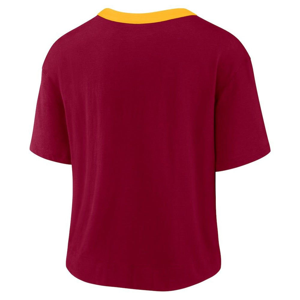 Washington Commanders Women's High Hip Fashion Cropped Top - Burgundy | Nike for sale