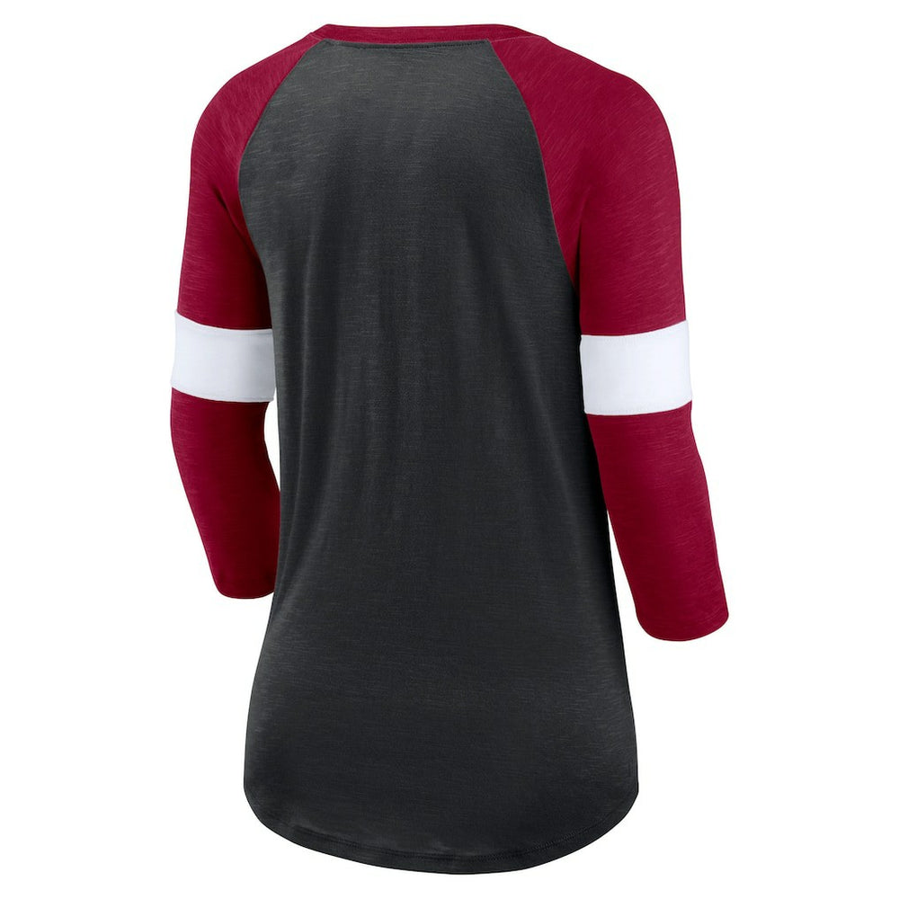 Washington Commanders Women's Football Pride Raglan 3/4-Sleeve T-Shirt - Heather Black/Burgundy | Nike online