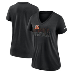 Cincinnati Bengals Women's Lock Up Tri-Blend V-Neck T-Shirt - Heathered Black | Nike sale