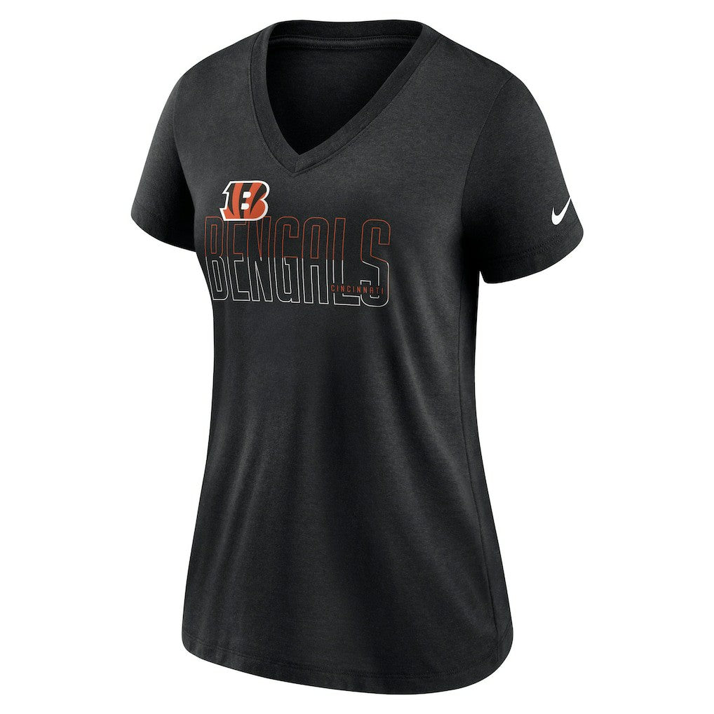 Cincinnati Bengals Women's Lock Up Tri-Blend V-Neck T-Shirt - Heathered Black | Nike sale