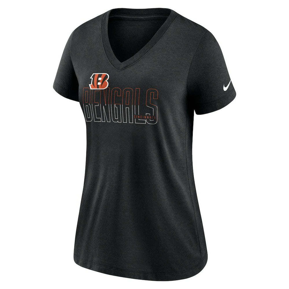 Cincinnati Bengals Women's Lock Up Tri-Blend V-Neck T-Shirt - Heathered Black | Nike sale