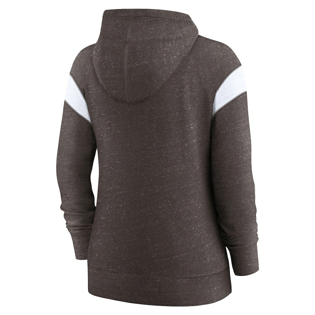 Cleveland Browns Women's Monaco Lightweight Full-Zip Hoodie - Brown/White | Nike for sale