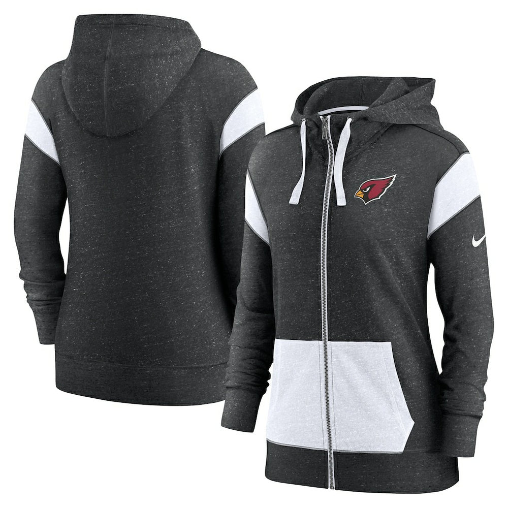 Arizona Cardinals Women's Monaco Lightweight Full-Zip Hoodie - Heather Black/White | Nike cheap