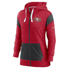San Francisco 49ers Women's Monaco Lightweight Full-Zip Hoodie - Scarlet/Heather Black | Nike sale