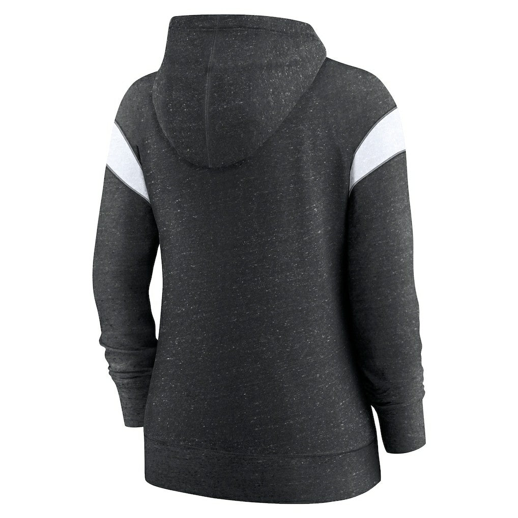 New Orleans Saints Women's Plus Size Monaco Full-Zip Lightweight Hoodie - Heather Black/White | Nike for sale