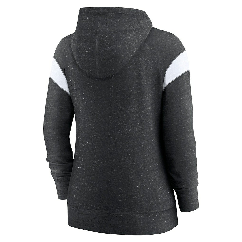 New Orleans Saints Women's Plus Size Monaco Full-Zip Lightweight Hoodie - Heather Black/White | Nike for sale