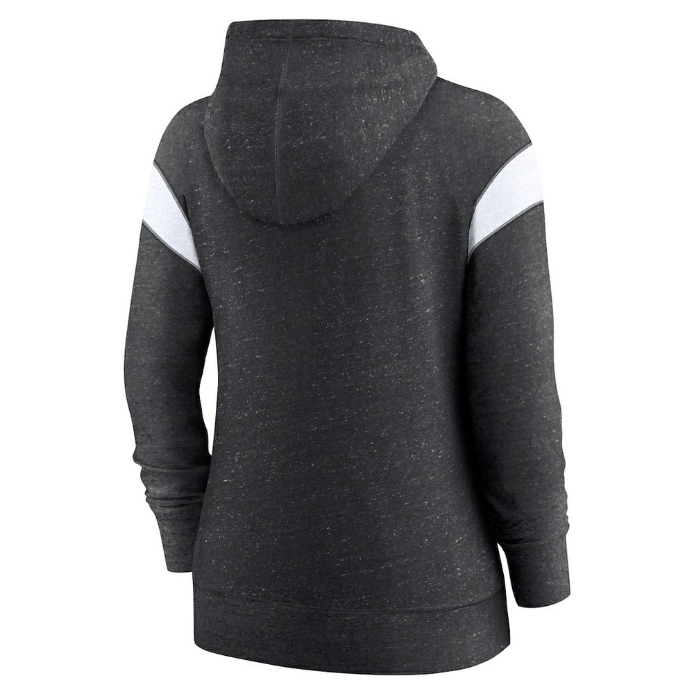 Las Vegas Raiders Women's Plus Size Monaco Full-Zip Lightweight Hoodie - Heather Black/White | Nike discount