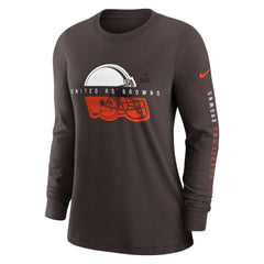 Cleveland Browns Women's Prime Split Long Sleeve T-Shirt - Brown | Nike online
