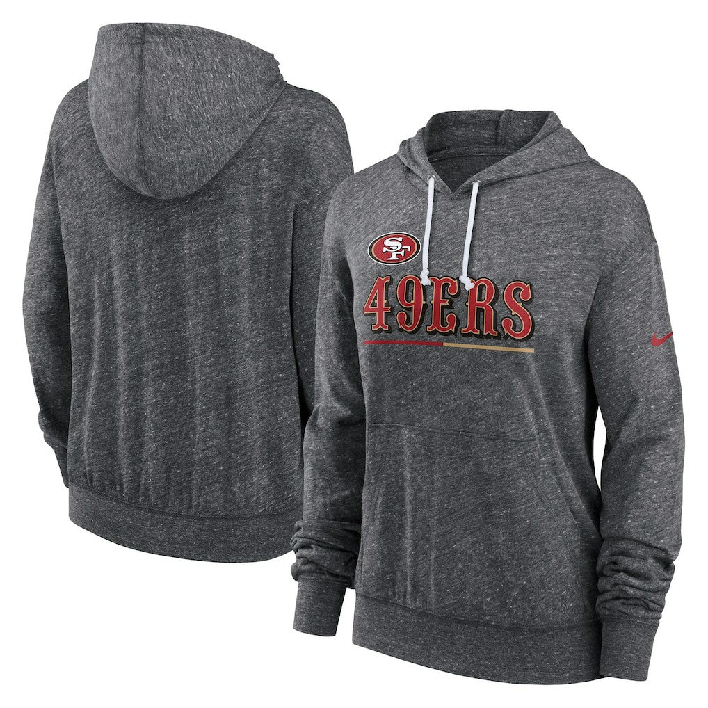 San Francisco 49ers Women's Team Spirit Gym Vintage Lightweight Hoodie Top - Heather Charcoal | Nike cheap