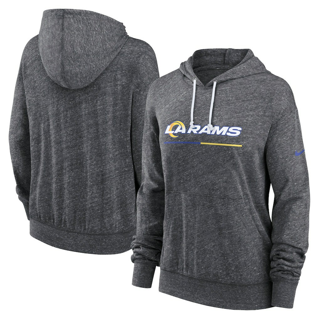 Los Angeles Rams Women's Team Spirit Gym Vintage Lightweight Hoodie Top - Heather Charcoal | Nike discount