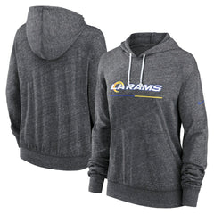 Los Angeles Rams Women's Team Spirit Gym Vintage Lightweight Hoodie Top - Heather Charcoal | Nike discount