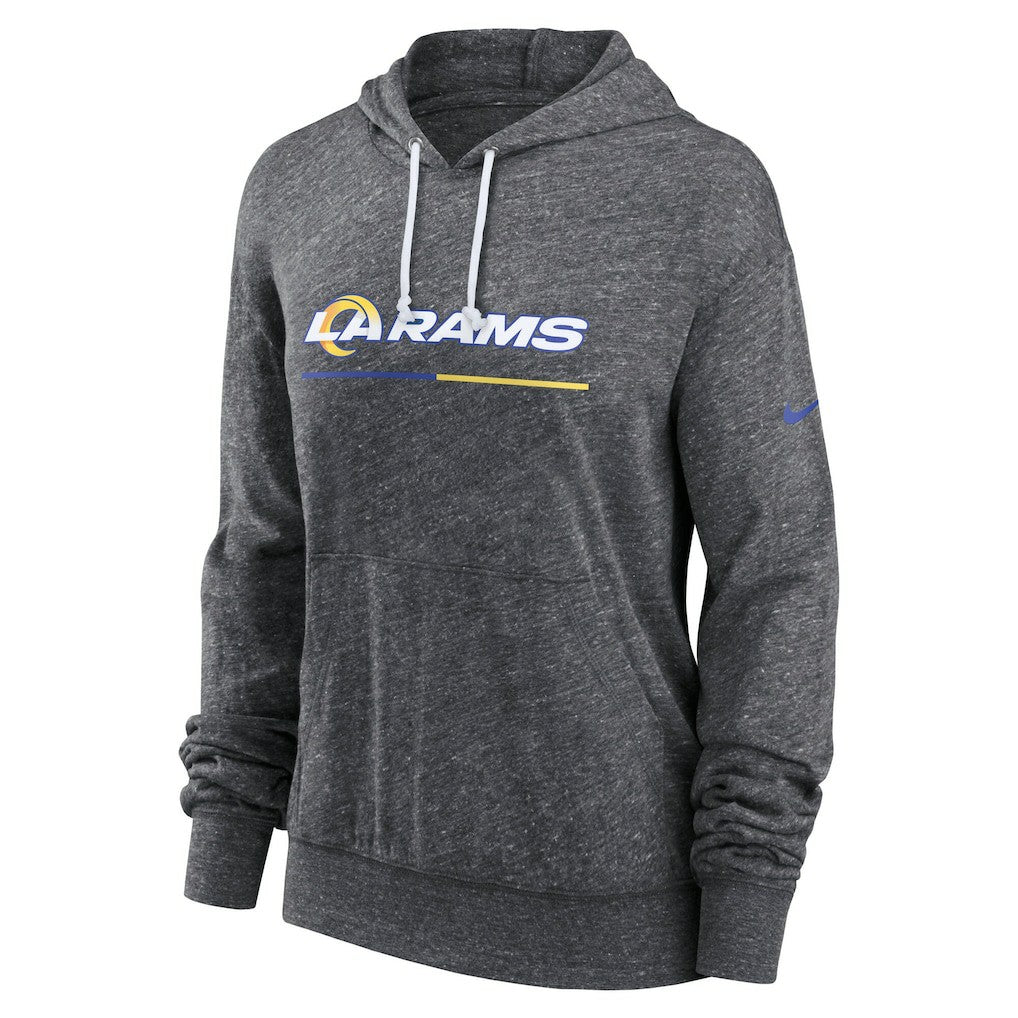 Los Angeles Rams Women's Team Spirit Gym Vintage Lightweight Hoodie Top - Heather Charcoal | Nike discount