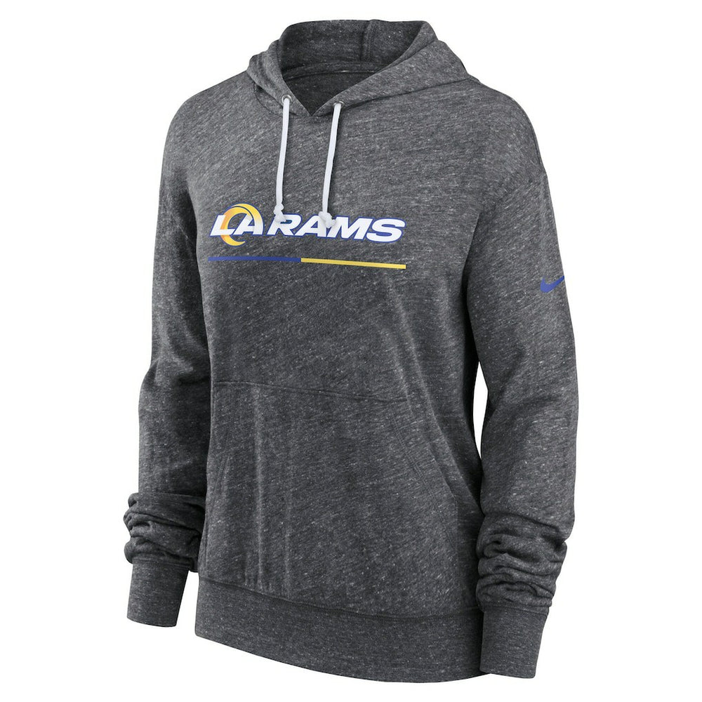 Los Angeles Rams Women's Team Spirit Gym Vintage Lightweight Hoodie Top - Heather Charcoal | Nike discount