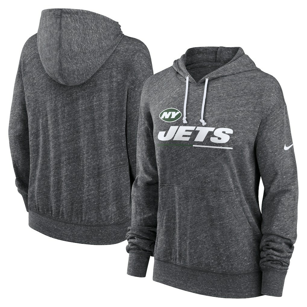 New York Jets Women's Team Spirit Gym Vintage Lightweight Hoodie Top - Heather Charcoal | Nike online