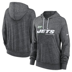 New York Jets Women's Team Spirit Gym Vintage Lightweight Hoodie Top - Heather Charcoal | Nike online