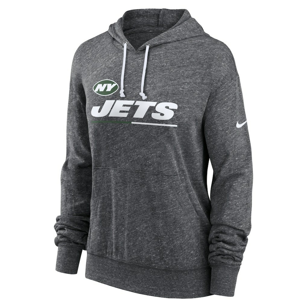 New York Jets Women's Team Spirit Gym Vintage Lightweight Hoodie Top - Heather Charcoal | Nike online